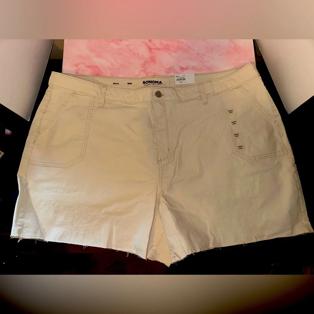 Cream Sonoma Good For Life Plus Size 26W Shorts Premium High-Waisted Denim…NWT - Picture 6 of 10